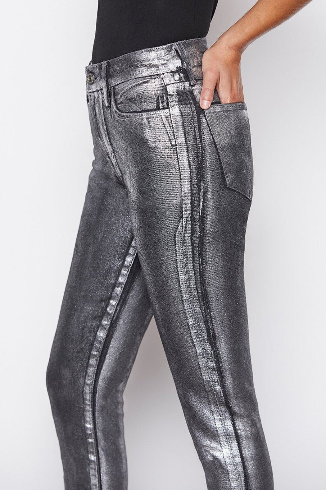 Frame - Le High Skinny Crop Chrome Noir - Image 3