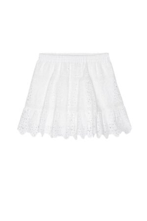 Frame - The Deco Eyelet Skirt in White