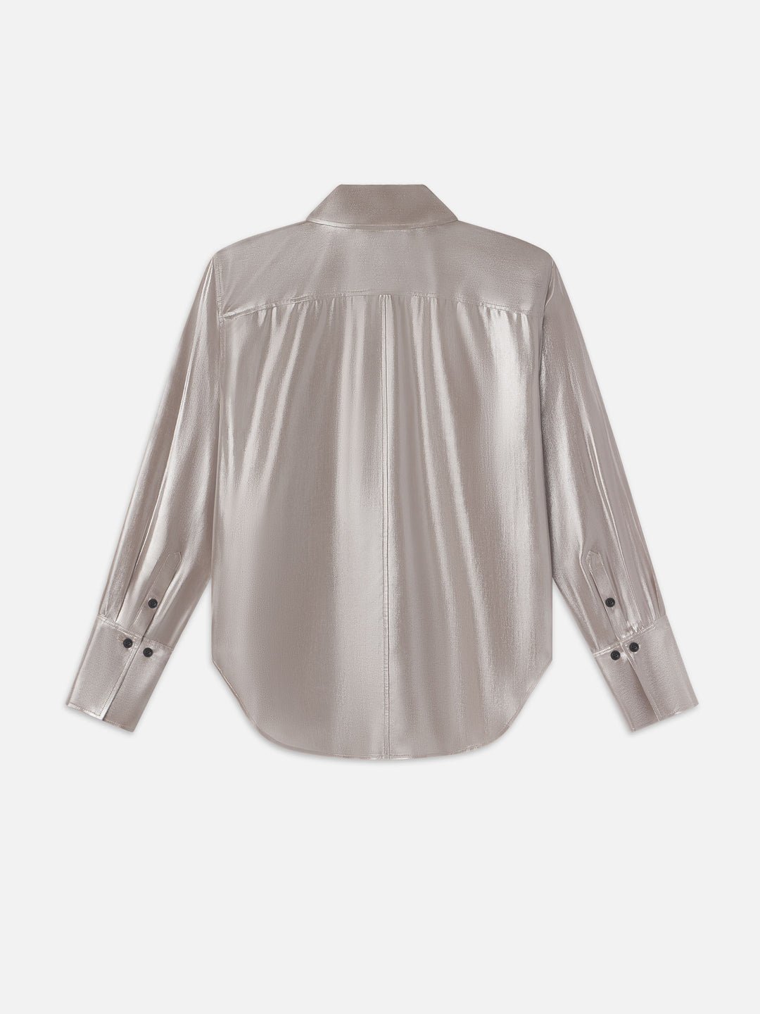 Frame - The Standard Shirt in Silver Lame - Image 4